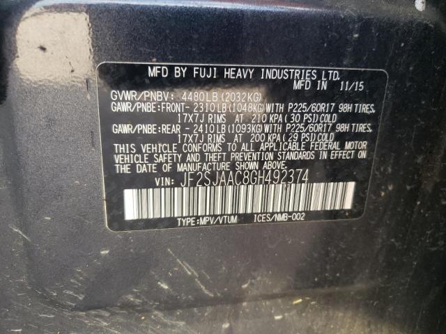 Photo 10 from auction – 2016 SUBARU FORESTER 2 with VIN JF2SJAAC8GH492374
