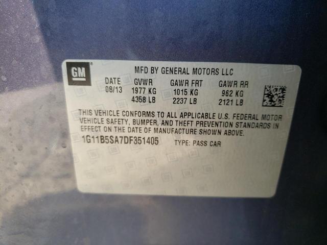 Photo 10 from auction – 2013 CHEVROLET MALIBU LS with VIN 1G11B5SA7DF351405