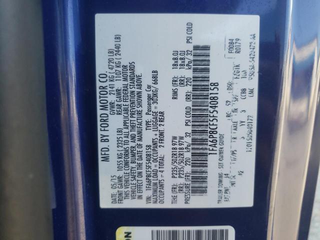 Photo 10 from auction – 2015 FORD MUSTANG GT with VIN 1FA6P8CF5F5408158