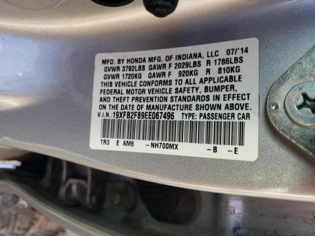 Photo 10 from auction – 2014 HONDA CIVIC EX with VIN 19XFB2F89EE067496