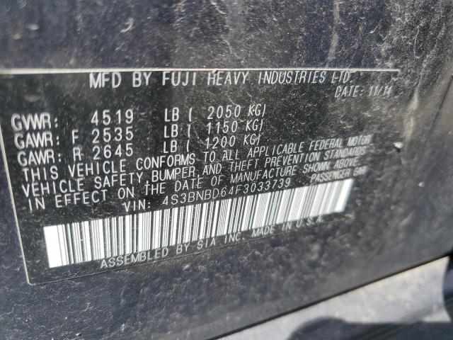 Фото 10 с аукциона – 2015 SUBARU LEGACY 2.5 с VIN 4S3BNBD64F3033739