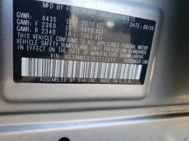 Photo 10 from auction – 2010 SUBARU LEGACY 2.5 with VIN 4S3BMBC63A3217311