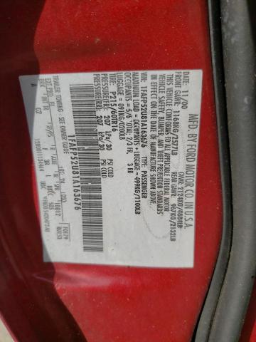 Photo 10 from auction – 2001 FORD TAURUS LX with VIN 1FAFP52U81A163676