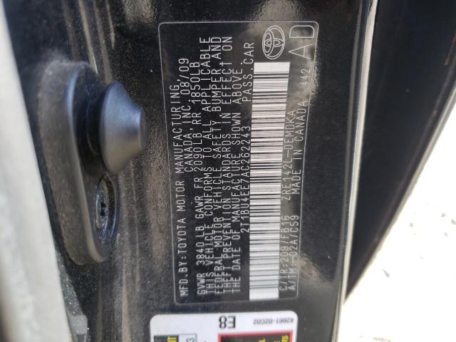 Photo 10 from auction – 2010 TOYOTA COROLLA BA with VIN 2T1BU4EE7AC262243