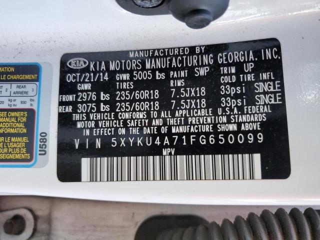 Photo 10 from auction – 2015 KIA SORENTO EX with VIN 5XYKU4A71FG650099
