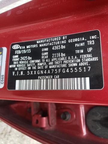 Photo 10 from auction – 2015 KIA OPTIMA EX with VIN 5XXGN4A75FG455517