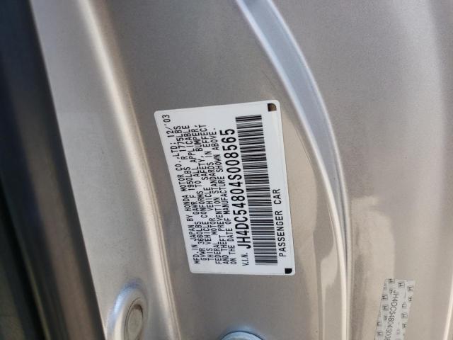 Photo 10 from auction – 2004 ACURA RSX with VIN JH4DC54804S008565