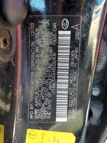 Photo 10 from auction – 2004 LEXUS ES 330 with VIN JTHBA30GX45022406