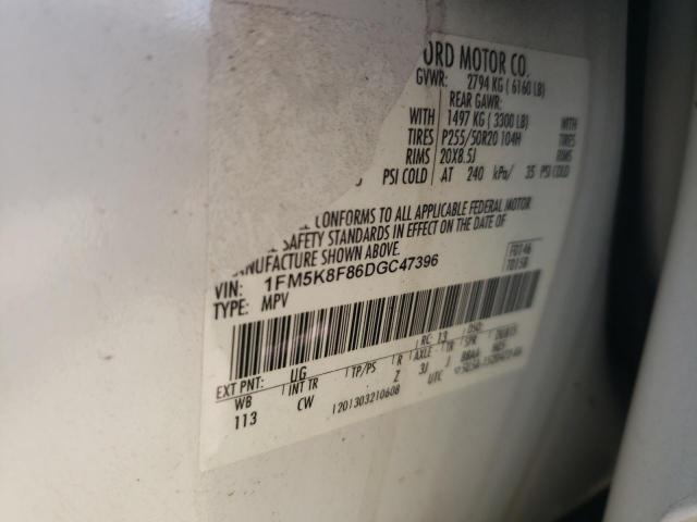 Photo 10 from auction – 2013 FORD EXPLORER L with VIN 1FM5K8F86DGC47396