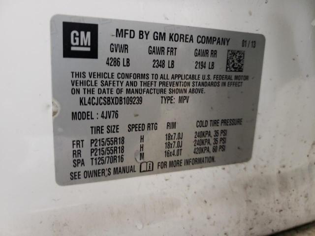 Photo 10 from auction – 2013 BUICK ENCORE with VIN KL4CJCSBXDB109239