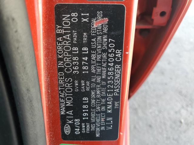 Photo 10 from auction – 2008 KIA RIO BASE with VIN KNADE123586406507