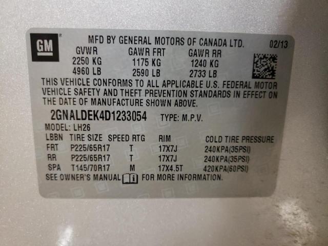 Photo 10 from auction – 2013 CHEVROLET EQUINOX LT with VIN 2GNALDEK4D1233054