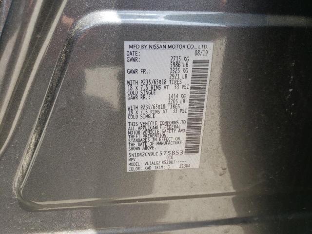 Photo 10 from auction – 2020 NISSAN PATHFINDER with VIN 5N1DR2CN9LC575853