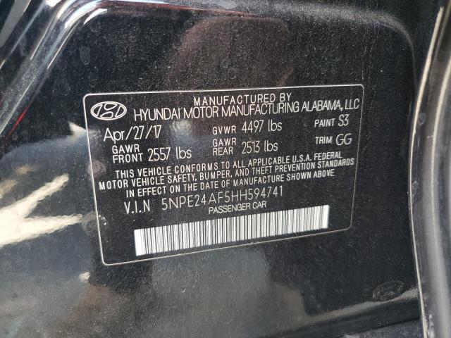 Photo 10 from auction – 2017 HYUNDAI SONATA SE with VIN 5NPE24AF5HH594741