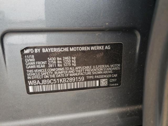 Photo 10 from auction – 2019 BMW M550XI with VIN WBAJB9C51KB289159