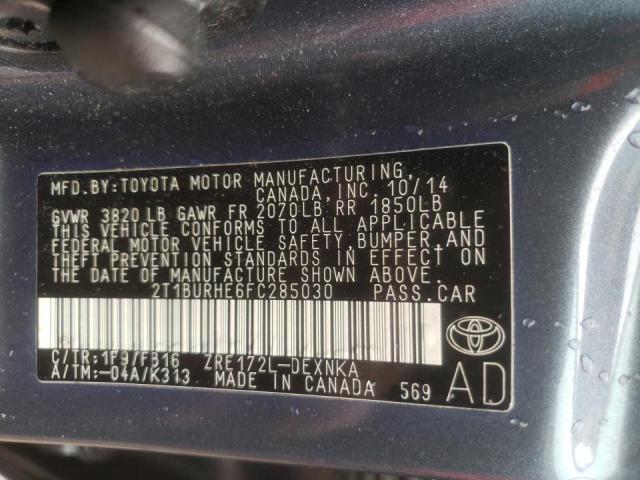 Photo 10 from auction – 2015 TOYOTA COROLLA L with VIN 2T1BURHE6FC285030