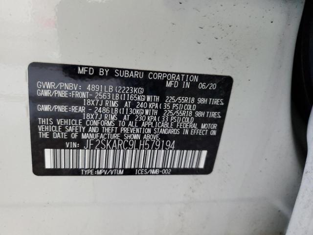 Photo 10 from auction – 2020 SUBARU FORESTER S with VIN JF2SKARC9LH579194