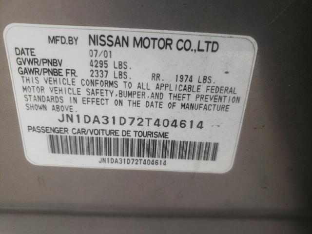 Photo 10 from auction – 2002 NISSAN MAXIMA GLE with VIN JN1DA31D72T404614