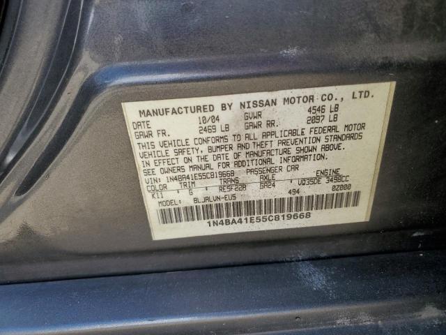 Foto 10 de la subasta – 2005 NISSAN MAXIMA SE con VIN 1N4BA41E55C819668