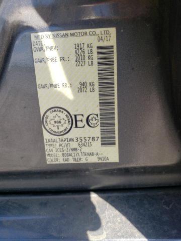 Photo 10 from auction – 2017 NISSAN ALTIMA 2.5 with VIN 1N4AL3AP1HN355787