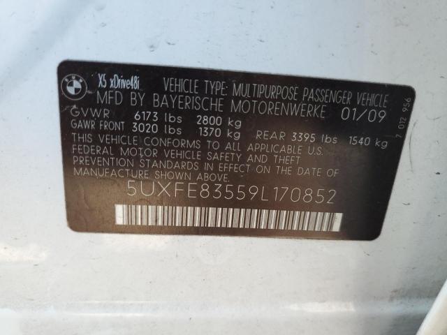 Photo 10 from auction – 2009 BMW X5 XDRIVE4 with VIN 5UXFE83559L170852