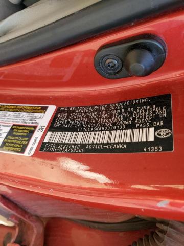 Photo 10 from auction – 2009 TOYOTA CAMRY BASE with VIN 4T1BE46K89U319139