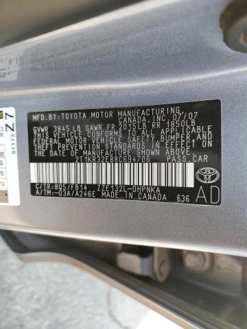 Photo 10 from auction – 2008 TOYOTA COROLLA MA with VIN 2T1KR32E88C694706
