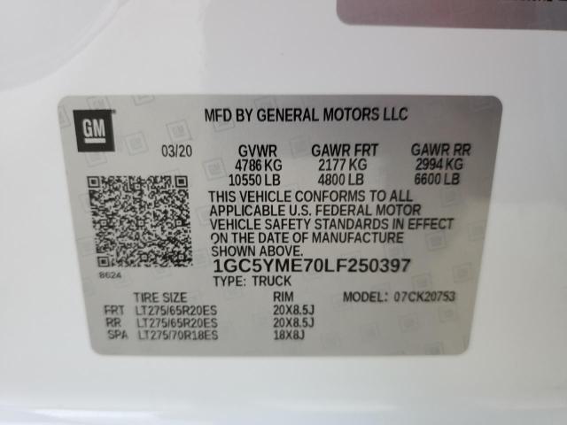 Photo 10 from auction – 2020 CHEVROLET SILVERADO with VIN 1GC5YME70LF250397