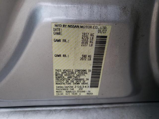 Photo 10 from auction – 2017 NISSAN ALTIMA 2.5 with VIN 1N4AL3AP2HC256343