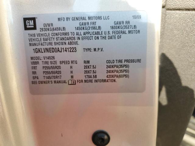 Photo 10 from auction – 2010 GMC ACADIA SLT with VIN 1GKLVNED0AJ141223