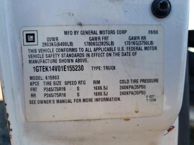 Photo 10 from auction – 2001 GMC SIERRA with VIN 1GTEK14V01E155230