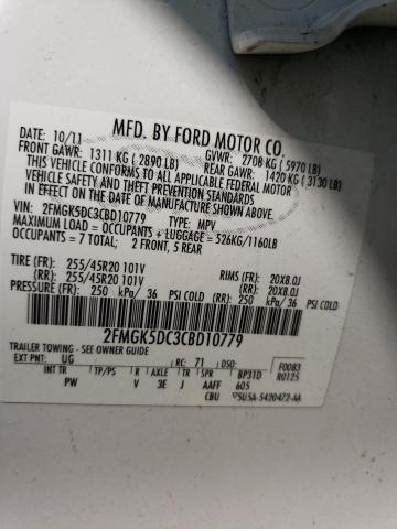 Photo 10 from auction – 2012 FORD FLEX LIMIT with VIN 2FMGK5DC3CBD10779