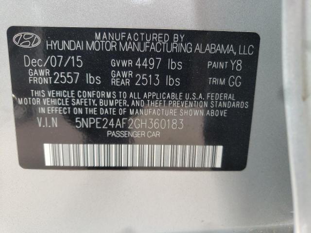 Photo 10 from auction – 2016 HYUNDAI SONATA SE with VIN 5NPE24AF2GH360183