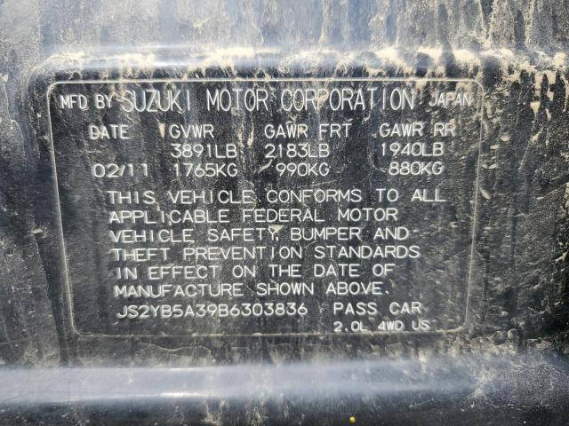 Photo 10 from auction – 2011 SUZUKI SX4 with VIN JS2YB5A39B6303836