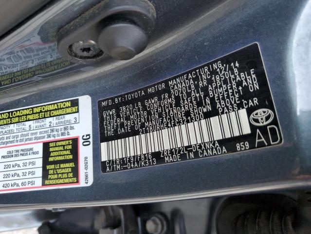 Photo 10 from auction – 2015 TOYOTA COROLLA L with VIN 2T1BURHE4FC321300