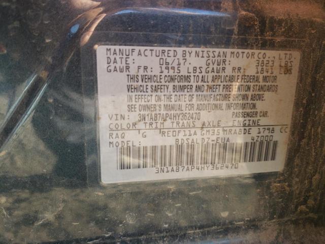 Photo 10 from auction – 2017 NISSAN SENTRA S with VIN 3N1AB7AP4HY362470