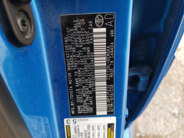 Photo 10 from auction – 2007 TOYOTA COROLLA CE with VIN 2T1BR30E57C808680