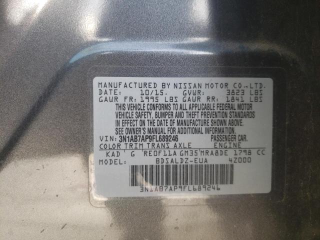 Photo 10 from auction – 2015 NISSAN SENTRA S with VIN 3N1AB7AP9FL689246