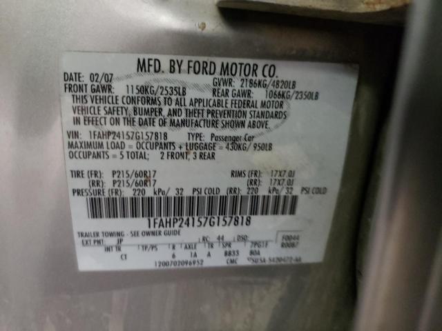 Photo 10 from auction – 2007 FORD FIVE HUNDR with VIN 1FAHP24157G157818