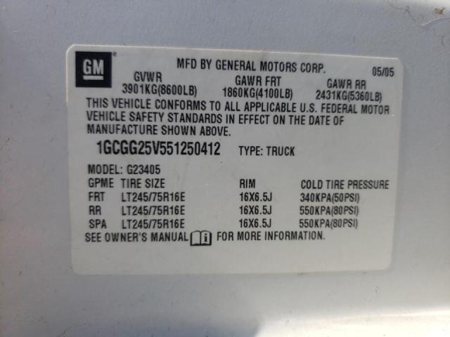 Photo 10 from auction – 2005 CHEVROLET EXPRESS G2 with VIN 1GCGG25V551250412