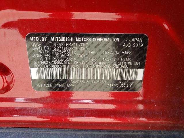 Photo 10 from auction – 2020 MITSUBISHI OUTLANDER with VIN JA4AP3AU3LU005753