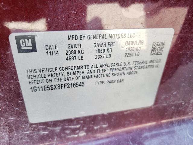 Photo 10 from auction – 2015 CHEVROLET MALIBU 2LT with VIN 1G11E5SX8FF216545