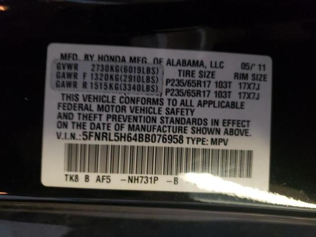 Photo 10 from auction – 2011 HONDA ODYSSEY EX with VIN 5FNRL5H64BB076958