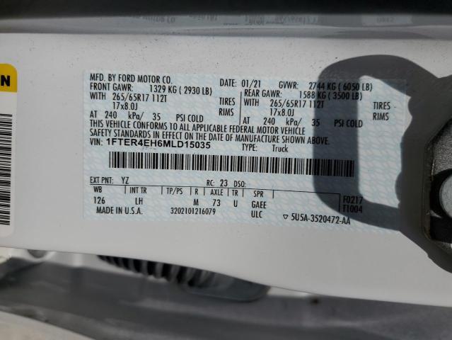 Photo 10 from auction – 2021 FORD RANGER XL with VIN 1FTER4EH6MLD15035