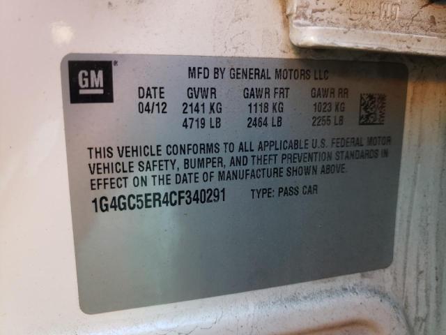 Photo 10 from auction – 2012 BUICK LACROSSE with VIN 1G4GC5ER4CF340291