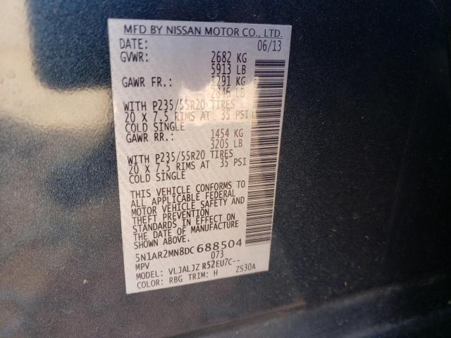 Photo 10 from auction – 2013 NISSAN PATHFINDER with VIN 5N1AR2MN8DC688504