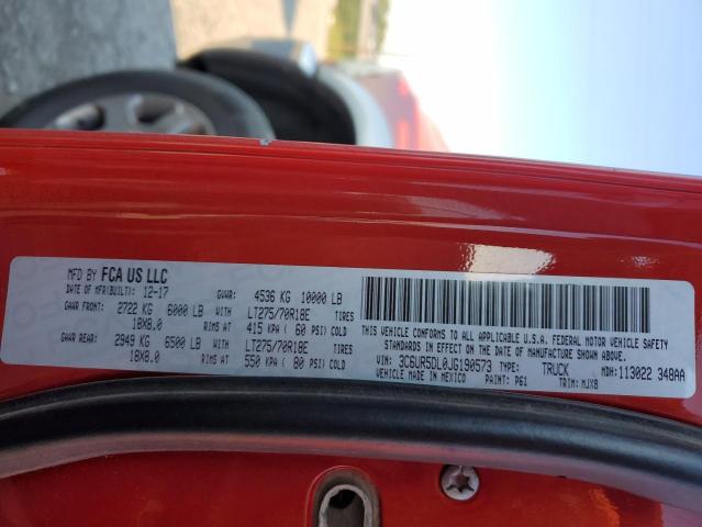 Photo 10 from auction – 2018 RAM 2500 SLT with VIN 3C6UR5DL0JG190573