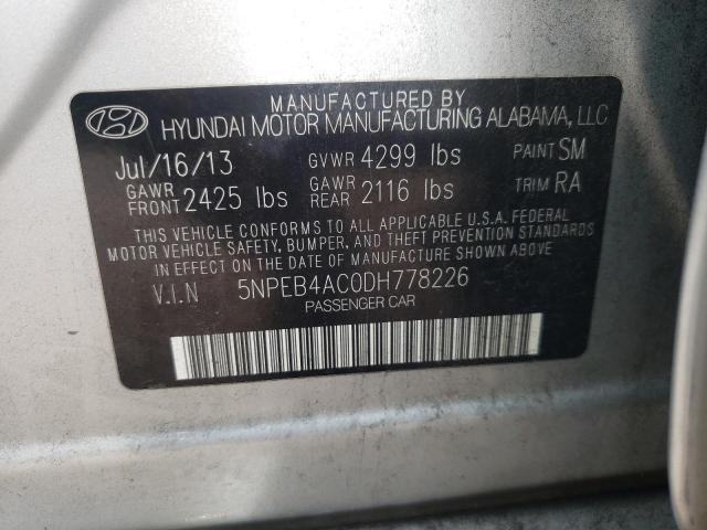 Photo 10 from auction – 2013 HYUNDAI SONATA GLS with VIN 5NPEB4AC0DH778226