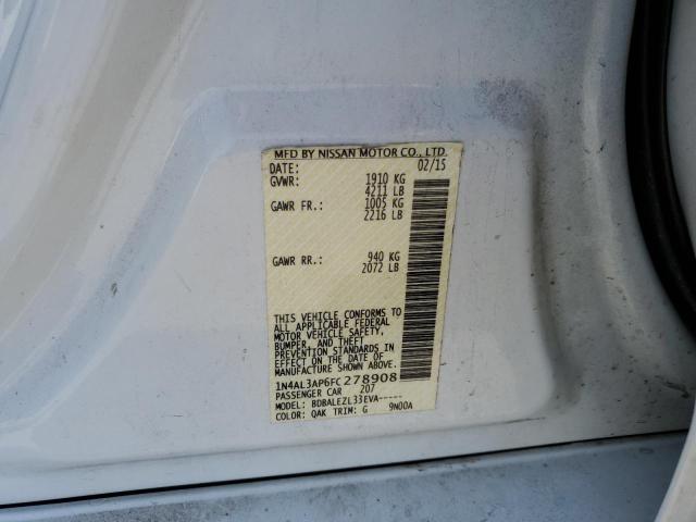 Photo 10 from auction – 2015 NISSAN ALTIMA 2.5 with VIN 1N4AL3AP6FC278908