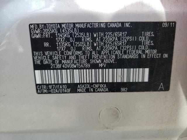 Photo 10 from auction – 2011 TOYOTA RAV4 with VIN 2T3BF4DV0BW154789